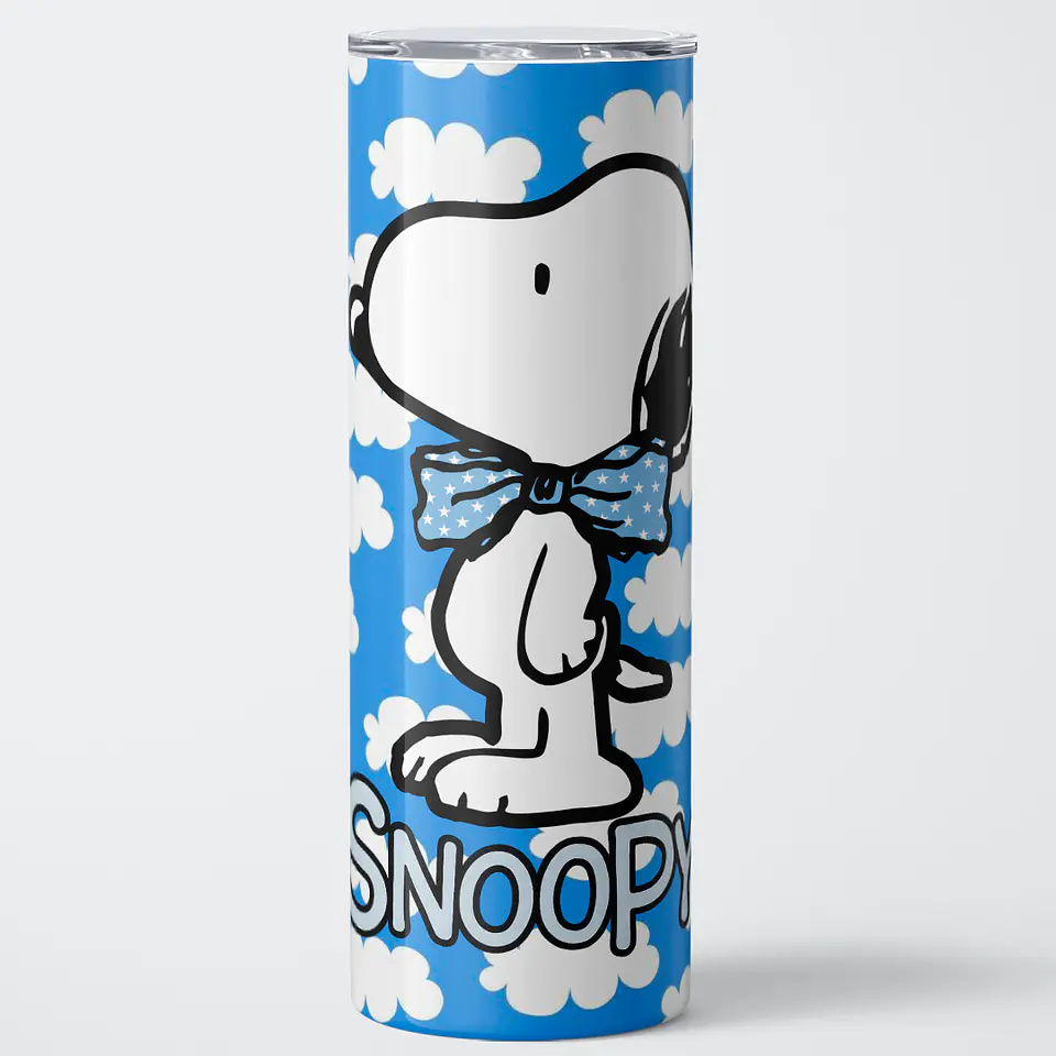 Mug Termo 600ml - Diseño Snoopy con Corbatín y Nubes 1