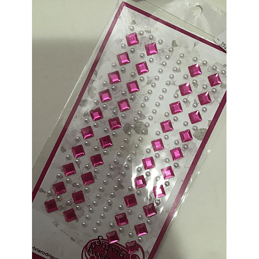 STRASS Fuxia  y cristal STICKER DECORATIVO