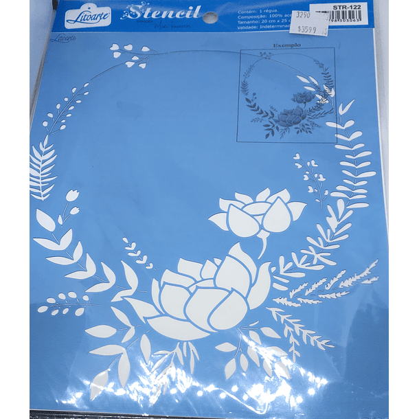 STENCIL LITOARTE 20 x 25 ARREGLO FLORAL