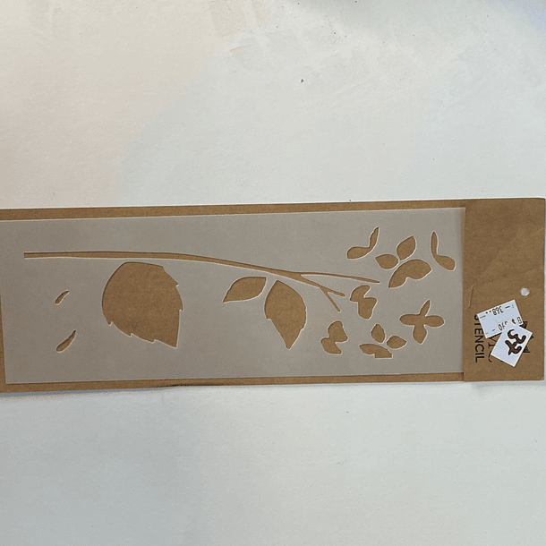 STENCIL 10X30 RAMA HOJAS MARIPOSA