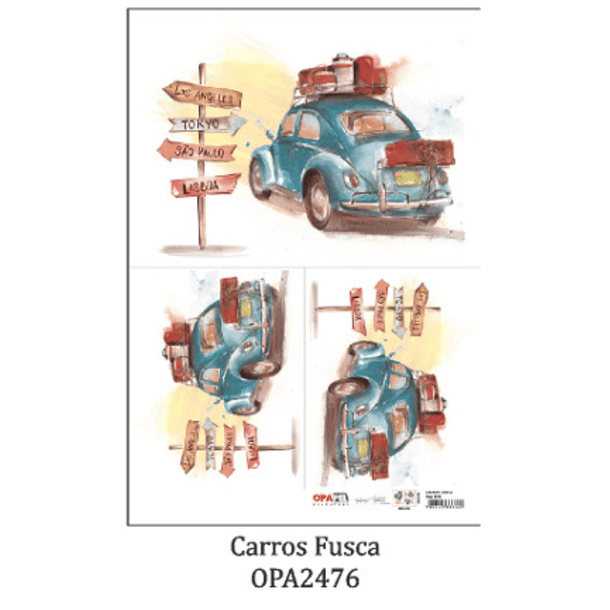 LAMINA OPAPEL 30X45CM CARROS FUSCA