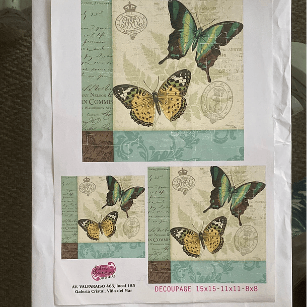 LAMINAS PARA DECOUPAGE (20x25) MARIPOSA