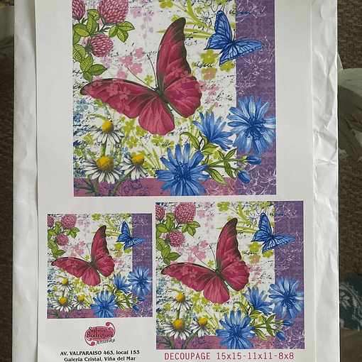 LAMINAS PARA DECOUPAGE (20x25) MARIPOSA