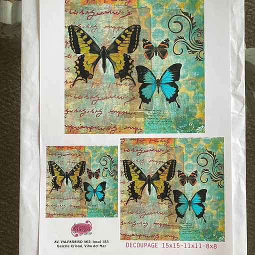 LAMINAS PARA DECOUPAGE (20x25) MARIPOSA