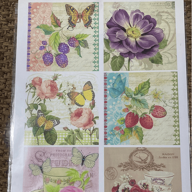 LAMINAS PARA DECOUPAGE   20 x 27 Vintage Flor