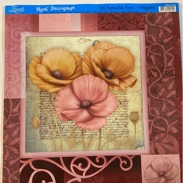 LAMINA- PAPEL DECOUPAGE 30 x30  LITOARTE BRASIL