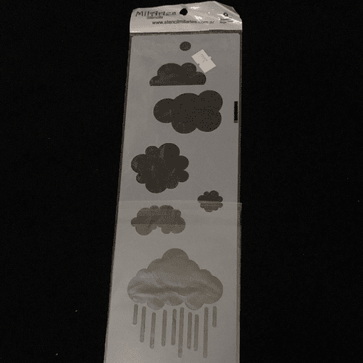 STENCIL 10 x 30  MILARTES NUBES Y LLUVIA