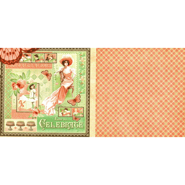 Lamina  Graphic 45 Doble 30x30cm Scrapbooking USA - Time to Celebrate 1