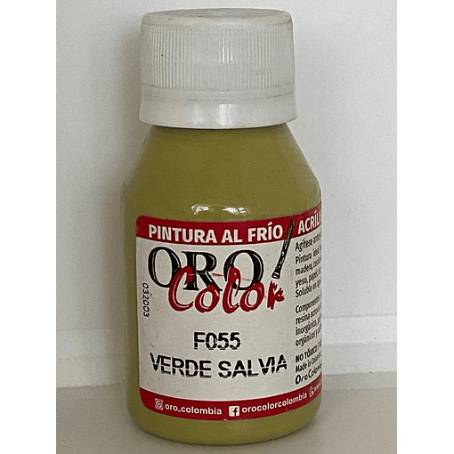 PINTURA ACRÍLICA ORO COLOR 60 CC 55 VERDE SALVIA