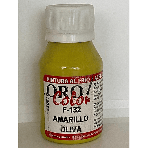 PINTURA ACRÍLICA ORO COLOR 60 CC 132 AMARILLO OLIVA