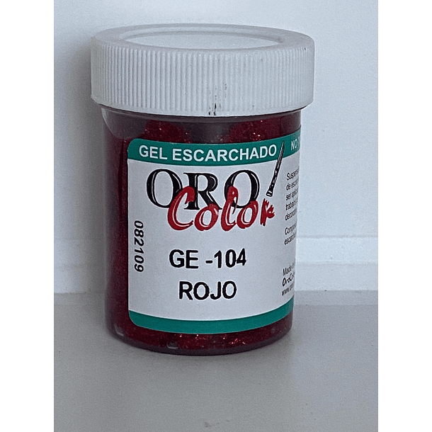 GEL ESCARCHADO ORO COLOR 60 ML GE 104 ROJO