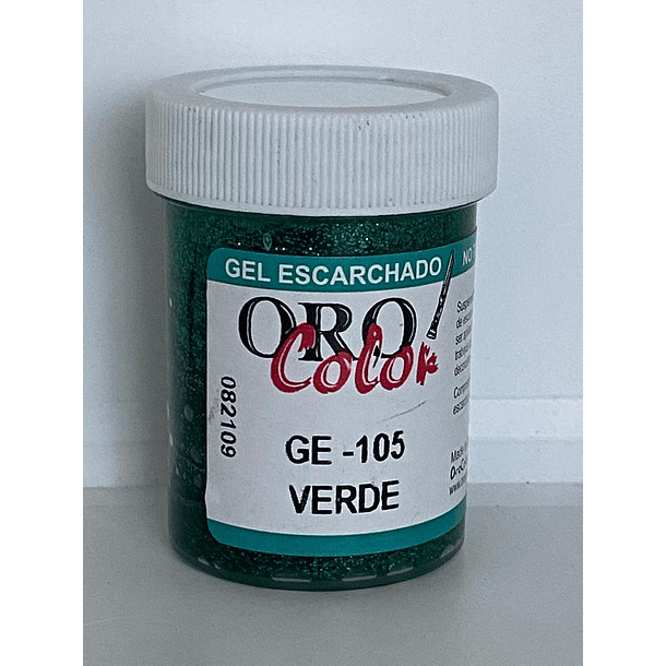 GEL ESCARCHADO ORO COLOR 60 ML GE 105 VERDE