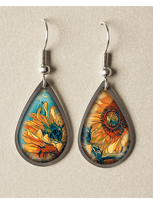 Aretes - Los girasoles Van Gogh 