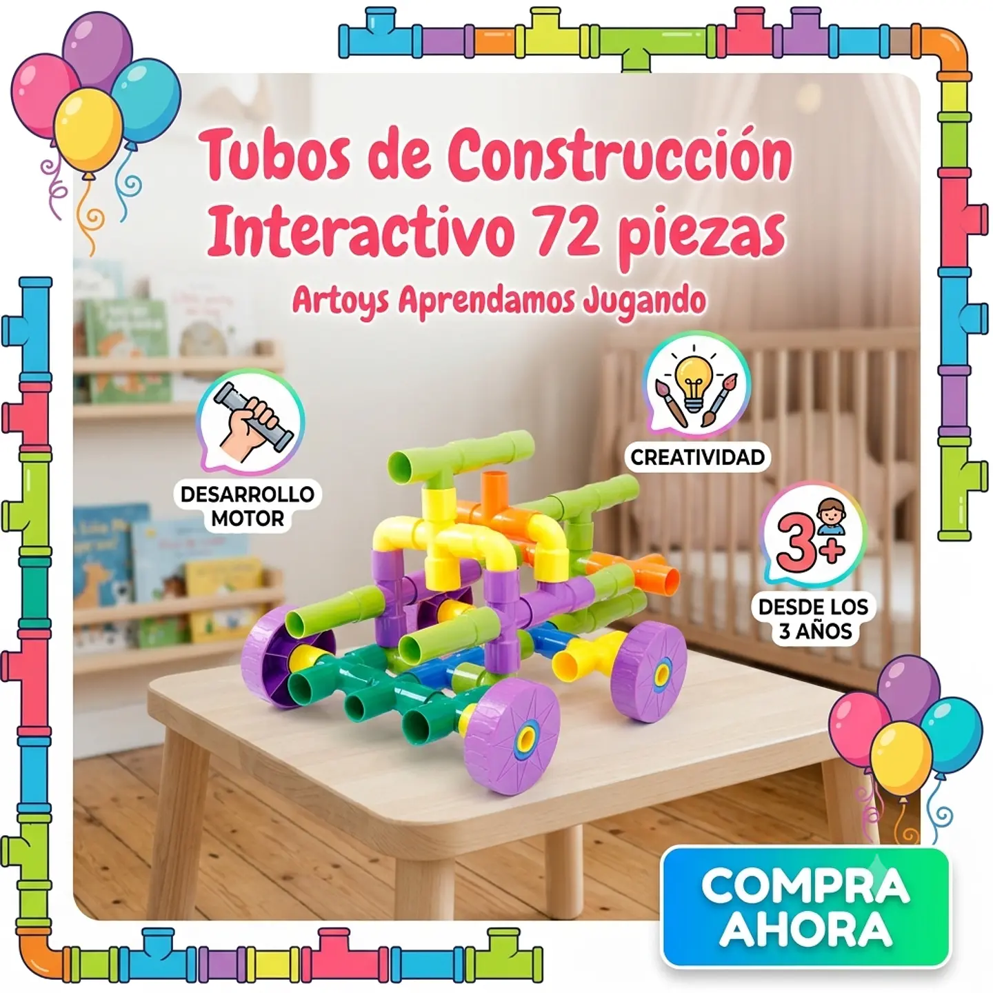 Tubos de Construcción Interactivos (72 piezas) 1