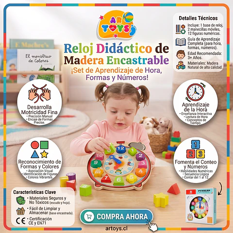 Reloj Didáctico de Madera
