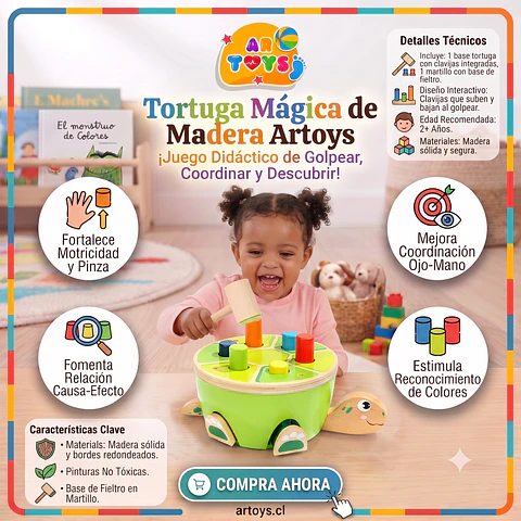 Tortuga Má﻿gica de Madera Artoys