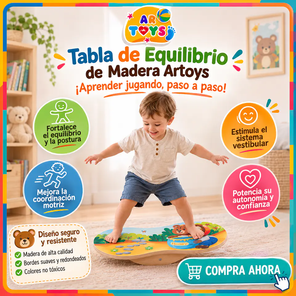 Tabla de Equilibrio de Madera Oso Miel 1