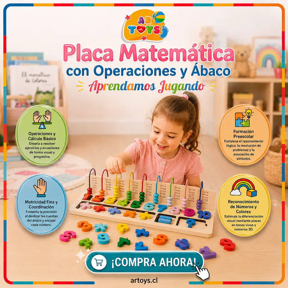 Placa Matemática con Operaciones y Ábaco 1