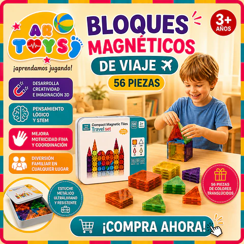 Bloques Magnéticos de Viaje (56 Piezas)