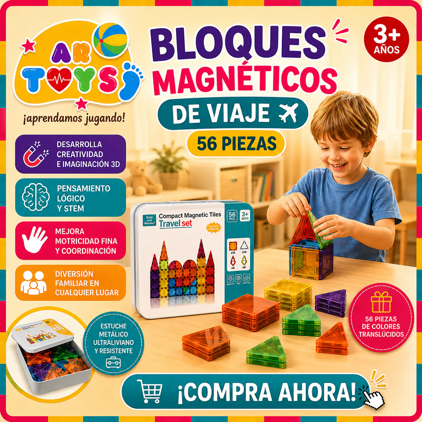 Bloques Magnéticos de Viaje (56 Piezas) 1