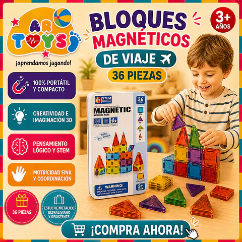 Bloques Magnéticos de Viaje (36 Piezas)