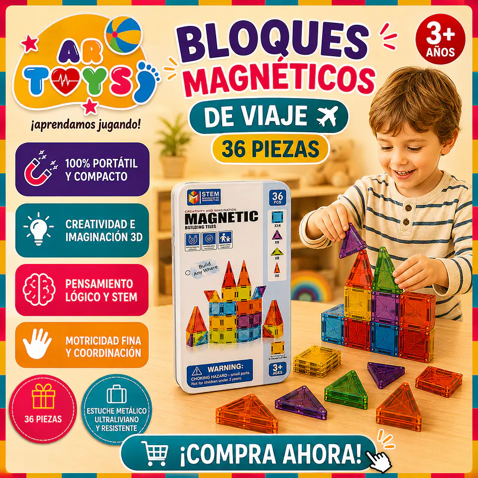 Bloques Magnéticos de Viaje (36 Piezas) 1