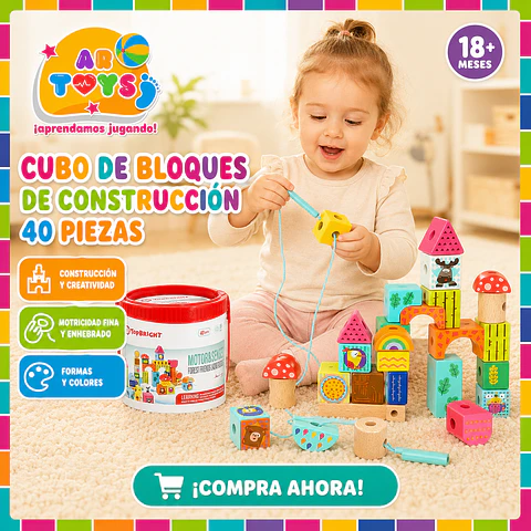 Cubo de Bloques de Construcción de 40 Piezas Artoys