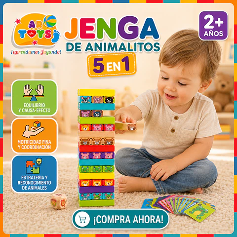 Jenga de Animalitos 5 en 1