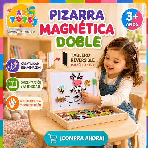 Pizarra Magnética Doble 2 en 1 de Madera