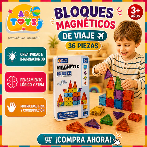 Bloques Magnéticos de Viaje (36 Piezas)