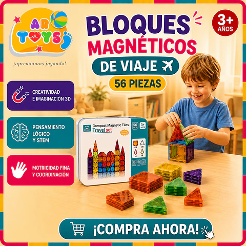 Bloques Magnéticos de Viaje (56 Piezas)
