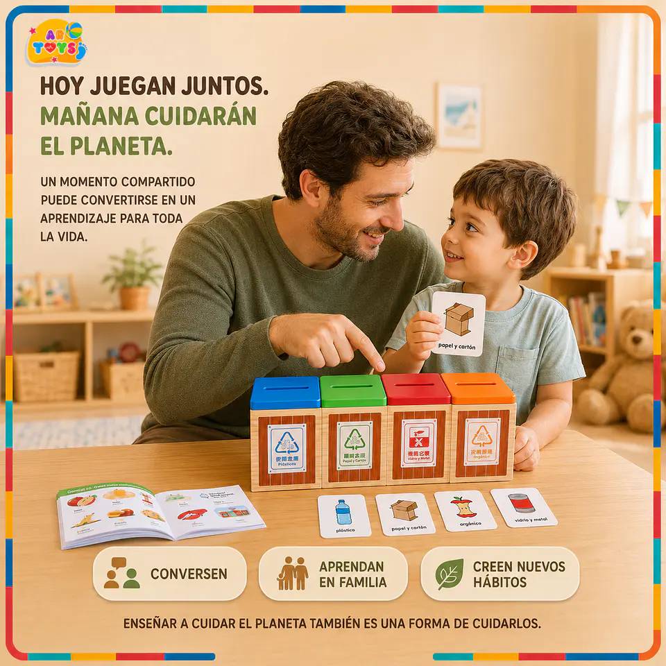 Set Educativo de Reciclaje con Contenedores y Tarjetas 2