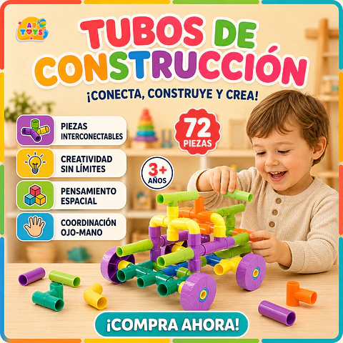 Tubos de Construcción Interactivos (72 piezas)