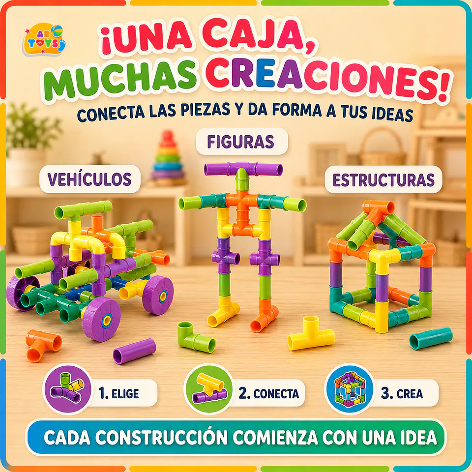 Tubos de Construcción Interactivos, 72 Piezas 2