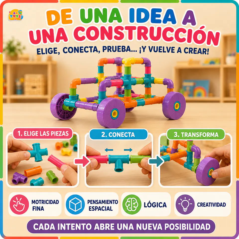 Tubos de Construcción Interactivos, 120 Piezas 2