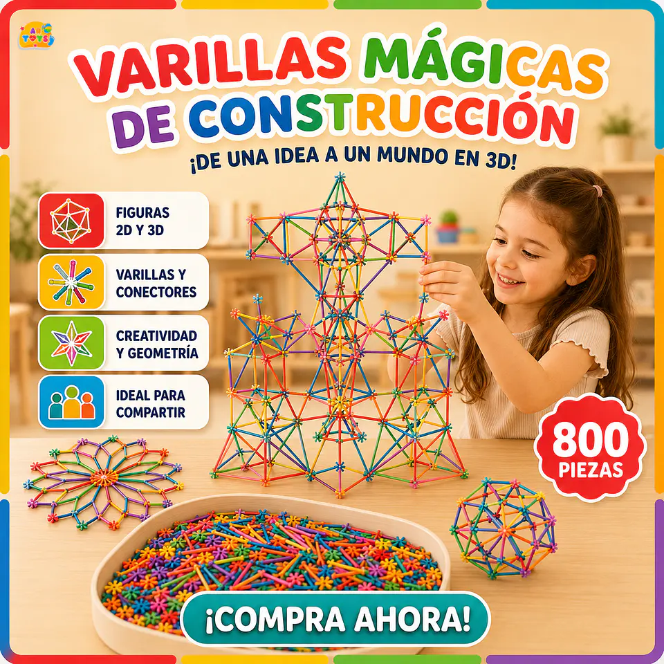 Varillas Mágicas de Construcción, 800 Piezas 1
