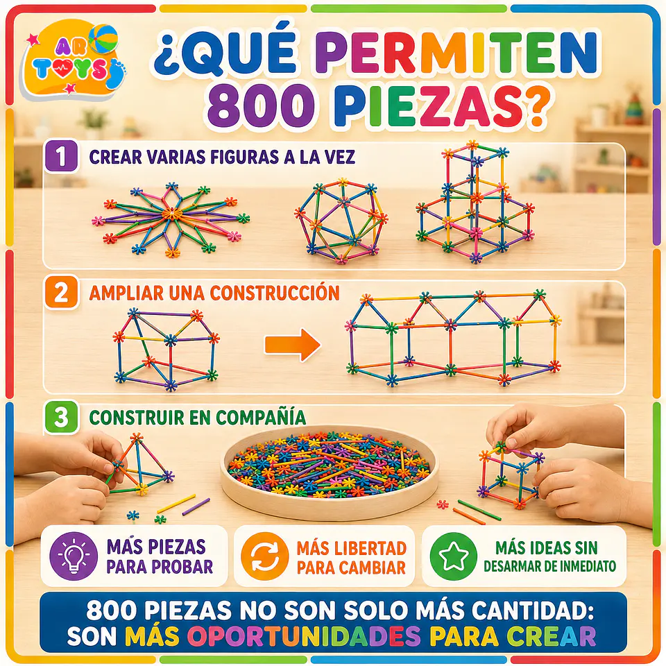 Varillas Mágicas de Construcción, 800 Piezas 3