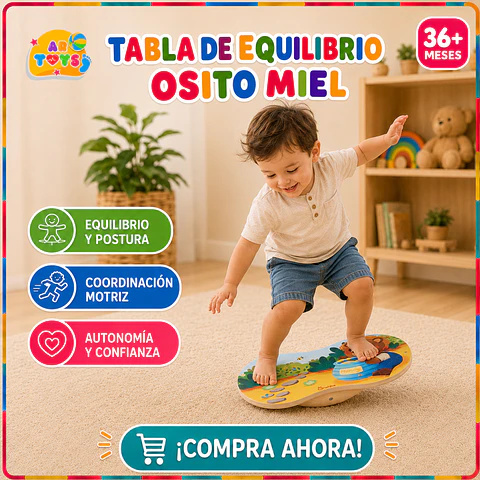 Tabla de Equilibrio de Madera Oso Miel