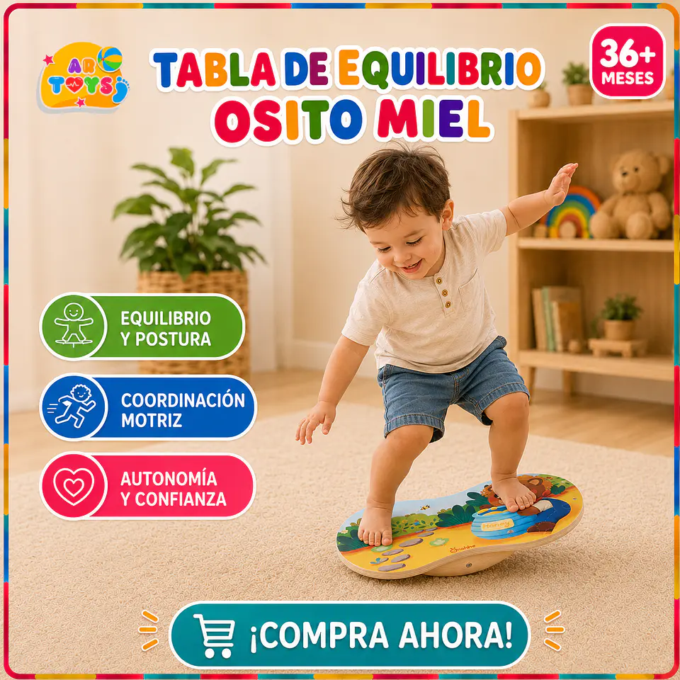 Tabla de Equilibrio de Madera Oso Miel 1