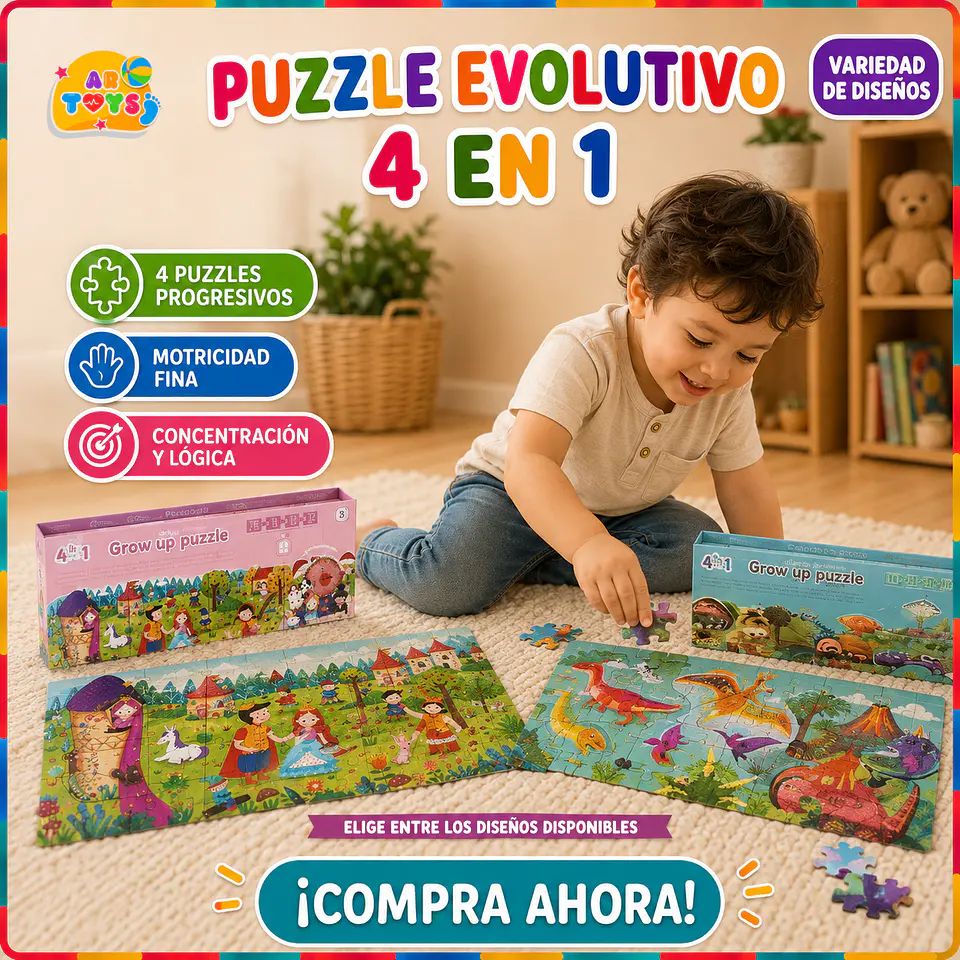 Puzzle Evolutivo Infantil 4 en 1 1