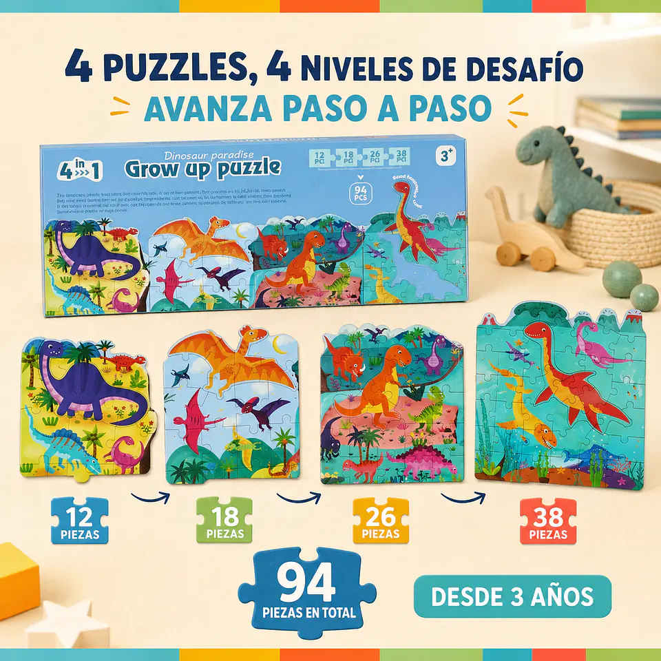 Puzzle Evolutivo Infantil 4 en 1 2