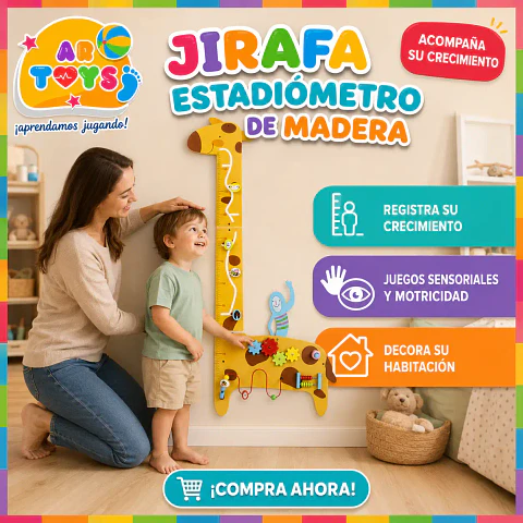 Jirafa Estadiómetro de Madera con Actividades