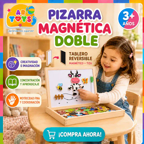 Pizarra Magnética Doble 2 en 1 de Madera