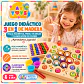 Juego Didáctico 3 en 1 de Madera: Pesca Magnética, Colmena de Abejitas y Colores - Miniatura 1