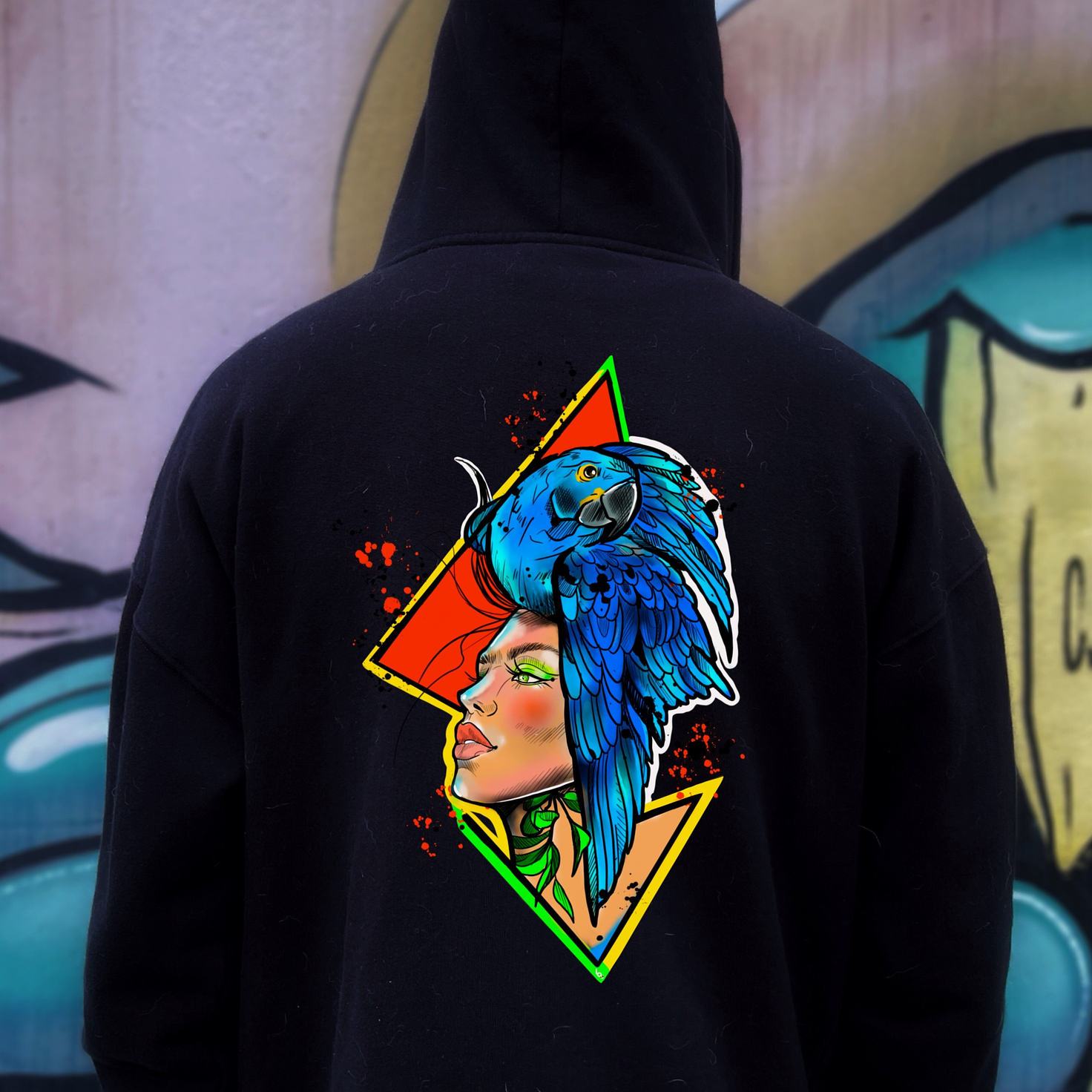 Sweater Capuz Arara Azul