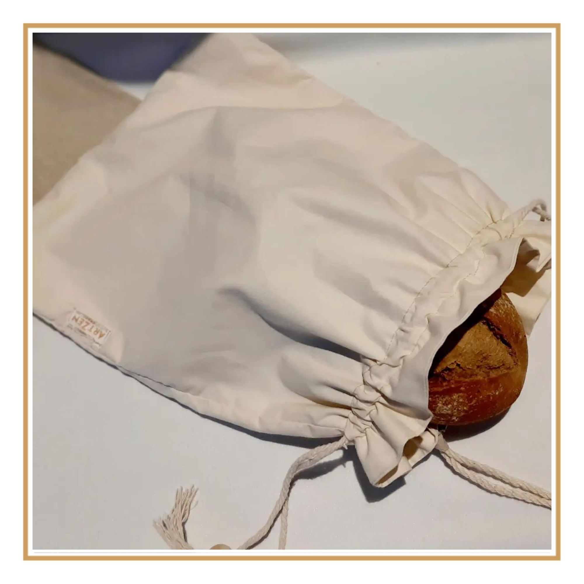 Ezydka 2 Piezas Bolsa Pan, 38 × 31 cm Bolsas de Pan de Tela, Bolsa pan