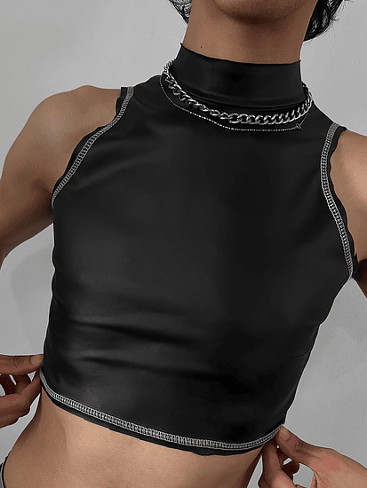 Crop Top Cuerina 