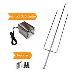 Kit Asador Grill Inox 30k (Tridente Inox 1.2mt + Motor 30k 220v)