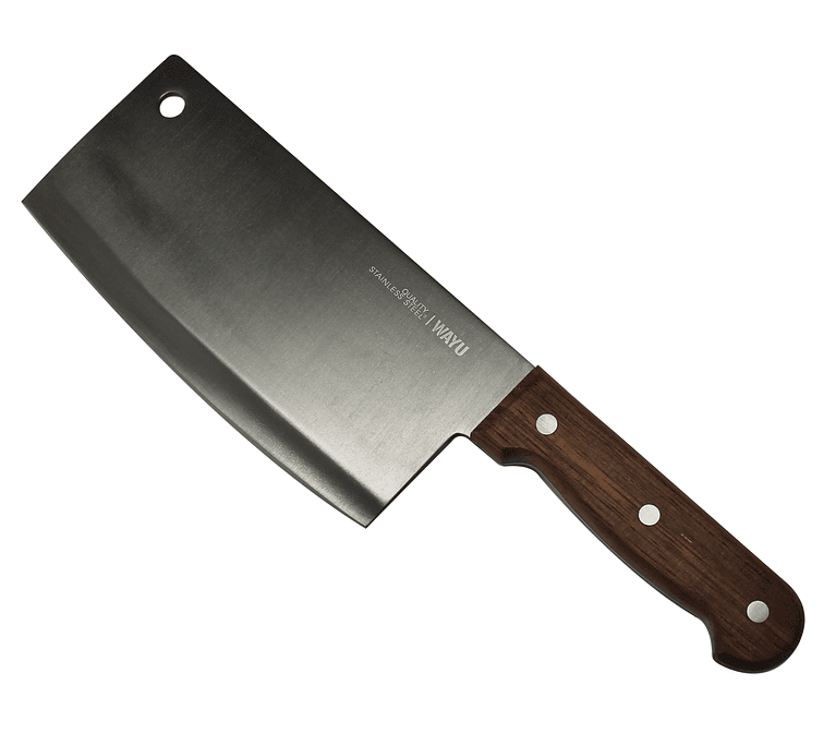 Hacha Cuchillo BBQ Wayu Acero Inoxidable Mango Madera Parrilla