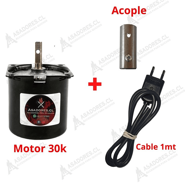 Motor Spiedo 30 Kilos 2,5 RPM (Incluye cable y acople) - MAYORISTA 1